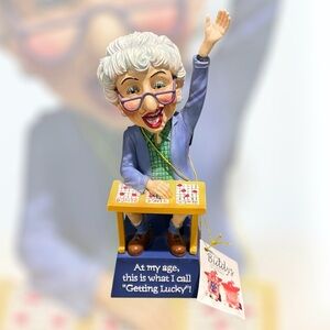 Cute 2004 Biddy’s “Bingo” Old Lucky Lady Figurine
